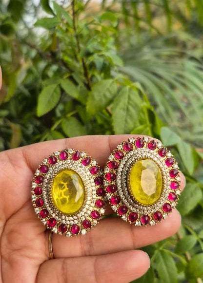 Citrine Rani Doublet Stud Earring