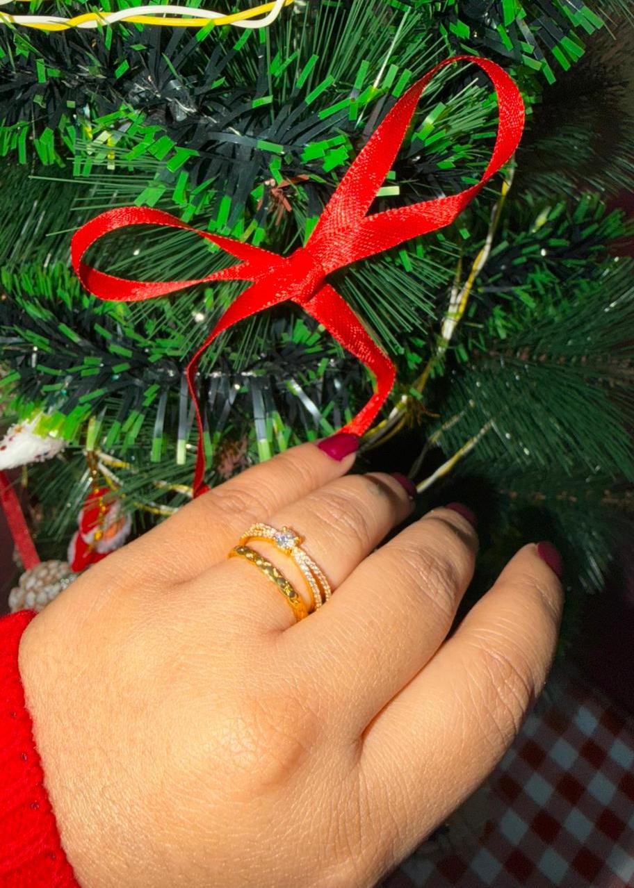 Linea Solitaire Stack Anti Tarnish Ring