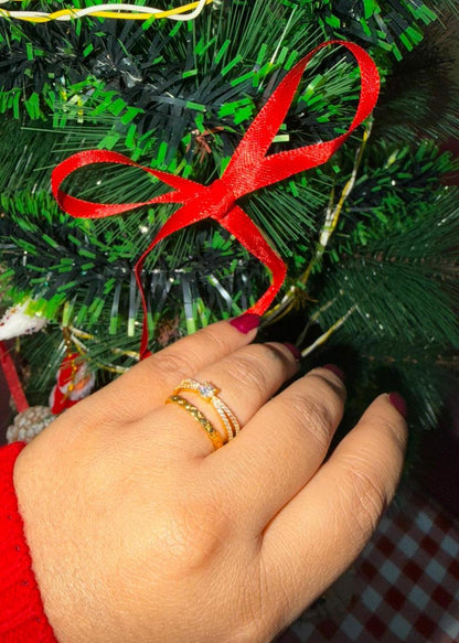 Linea Solitaire Stack Anti Tarnish Ring