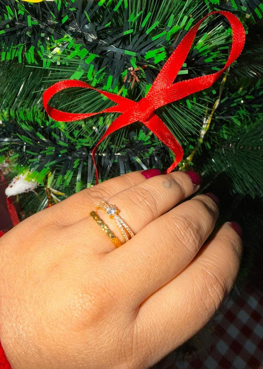 Linea Solitaire Stack Anti Tarnish Ring