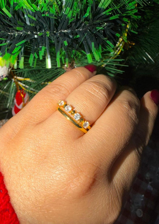 Willow Band Solitaire Anti Tarnish Ring Stack