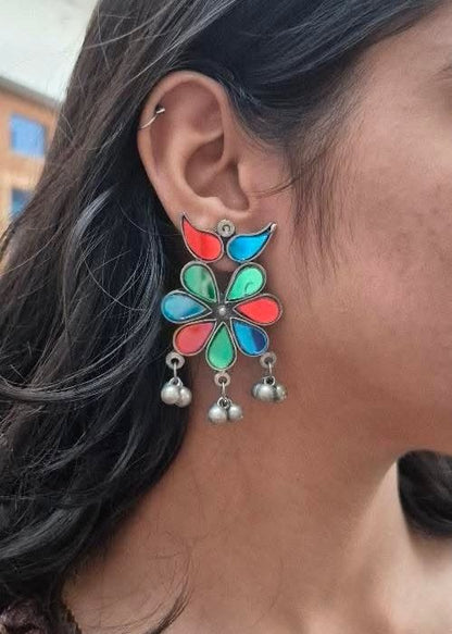 Mehrunissa Afghani Oxidized Silver Earring