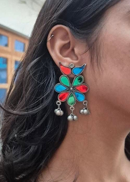 Mehrunissa Afghani Oxidized Silver Earring