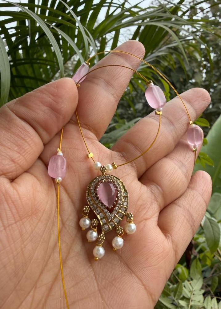 Meenakshi Invisible Chain Temple AD (Chain Only) - Baby Pink