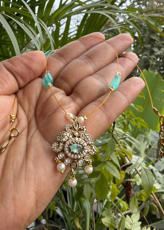 Aalaya Invisible Chain Temple AD (Chain Only) -Sea Green