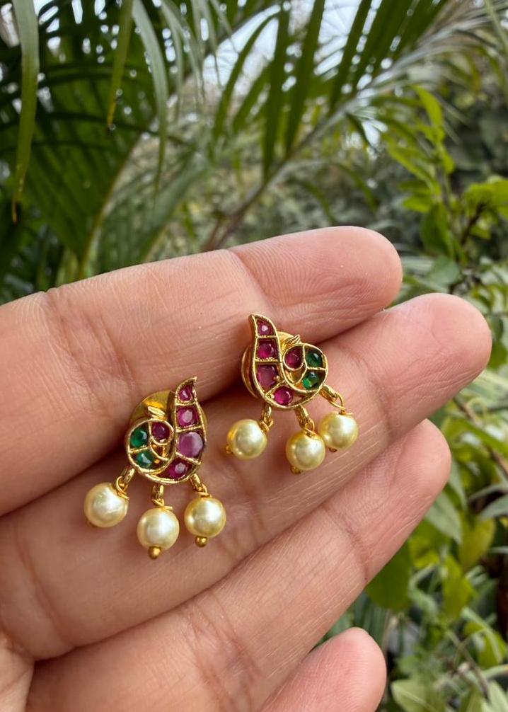 Alankaar Temple AD Necklace Set - Multi colour