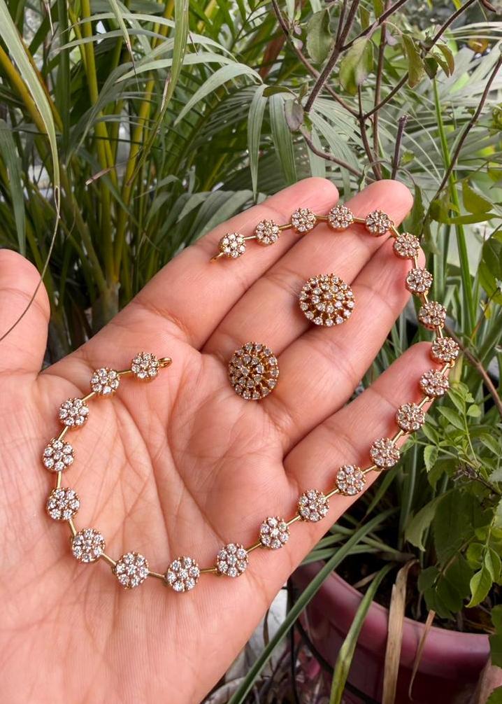 Rajashree Temple AD Necklace Set