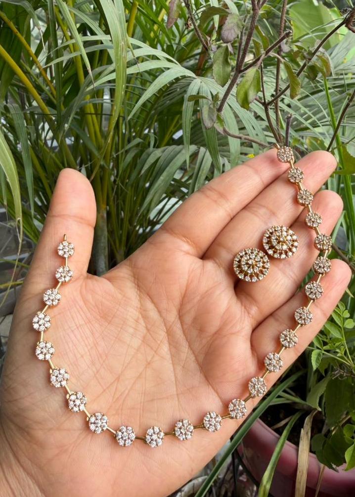 Rajashree Temple AD Necklace Set