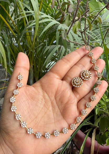 Rajashree Temple AD Necklace Set