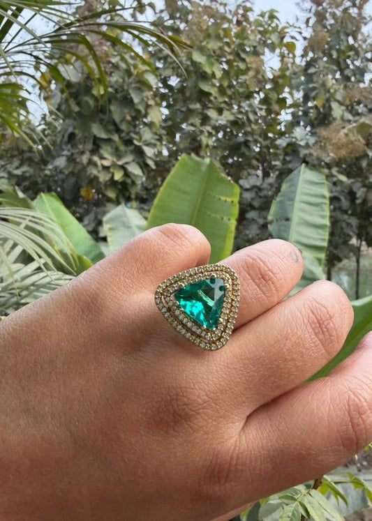 Leela AD Adjustable Ring - Green