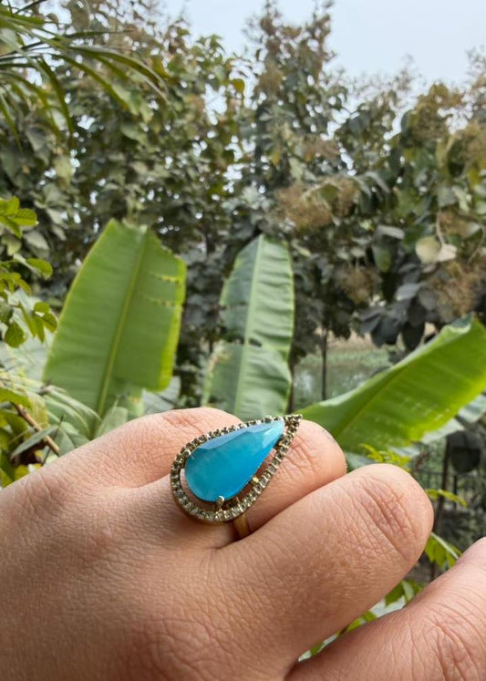Ina AD Adjustable Ring - Sea Blue