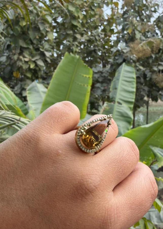 Ina AD Adjustable Ring - Brown