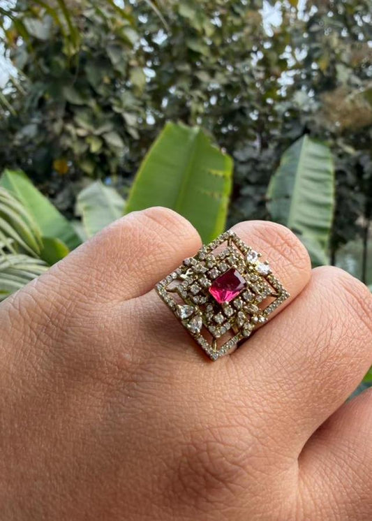 Yashika AD Adjustable Ring - Ruby