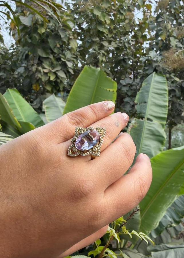 Rivanya AD Adjustable Ring - Lilac