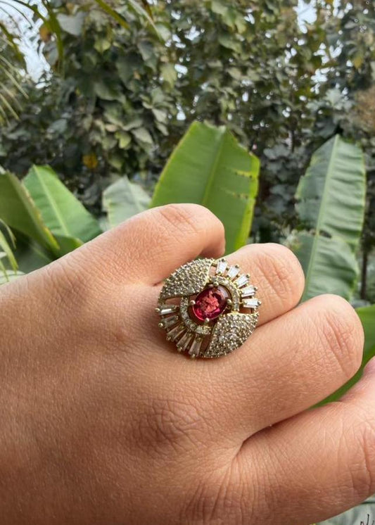 Divisha AD Adjustable Ring - Ruby