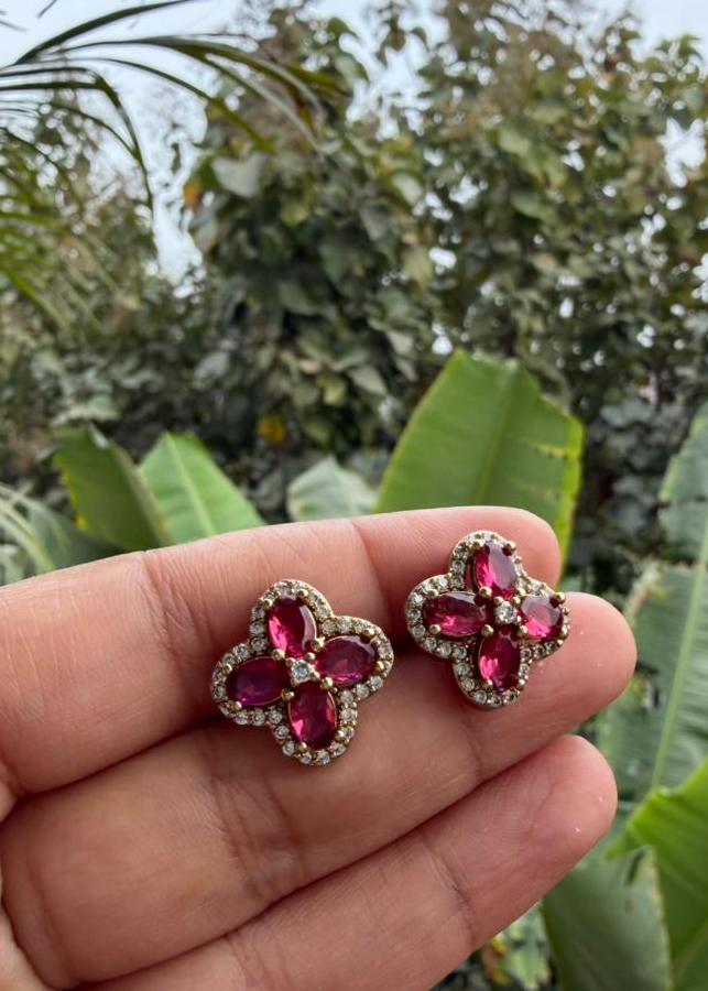 Revika Temple AD Stud - Ruby