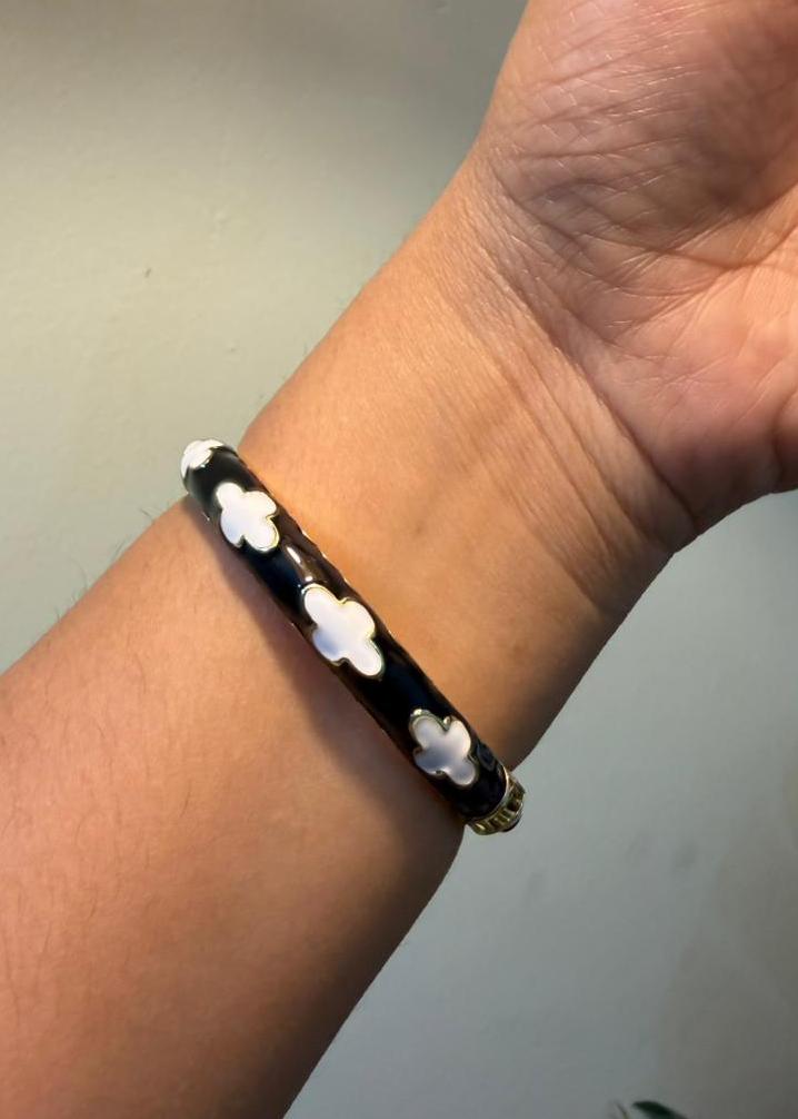 White Clover Bangle-Single Piece