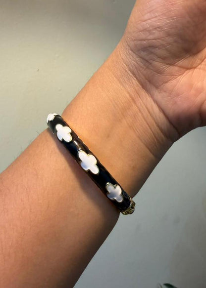 White Clover Bangle-Single Piece