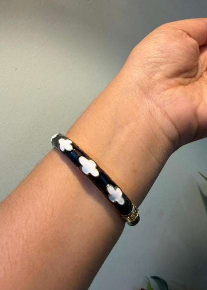 White Clover Bangle-Single Piece