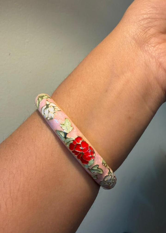 Lavira Enamel Bangles- Single Piece - Pink Retro