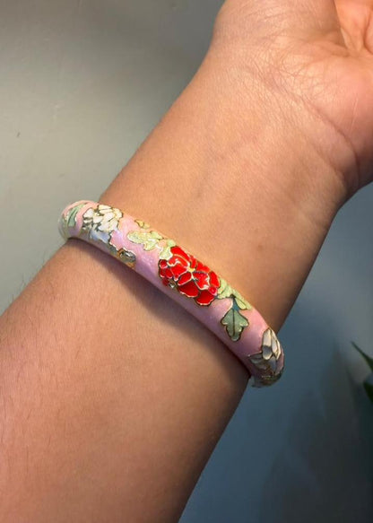 Lavira Enamel Bangles- Single Piece - Pink Retro