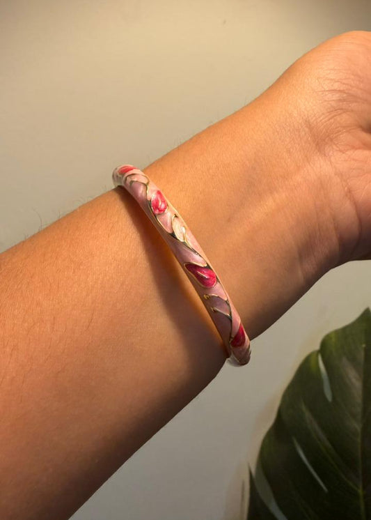 Blush Garden Enamel Enamel Bangle -Single Piece