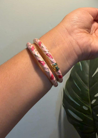 Blush Garden Enamel Enamel Bangle -Single Piece