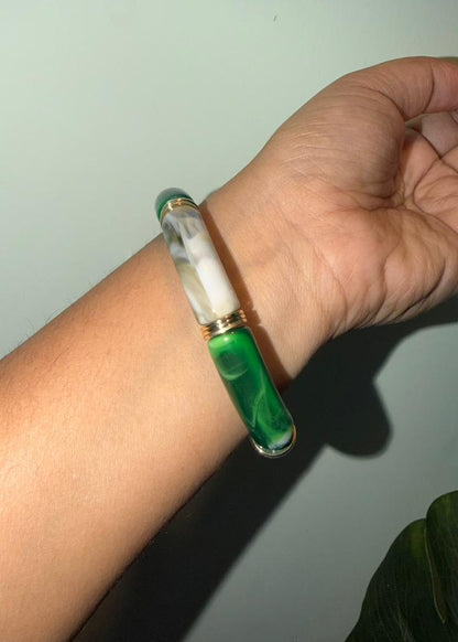 Resin Stackers - Single Piece - Marble Green