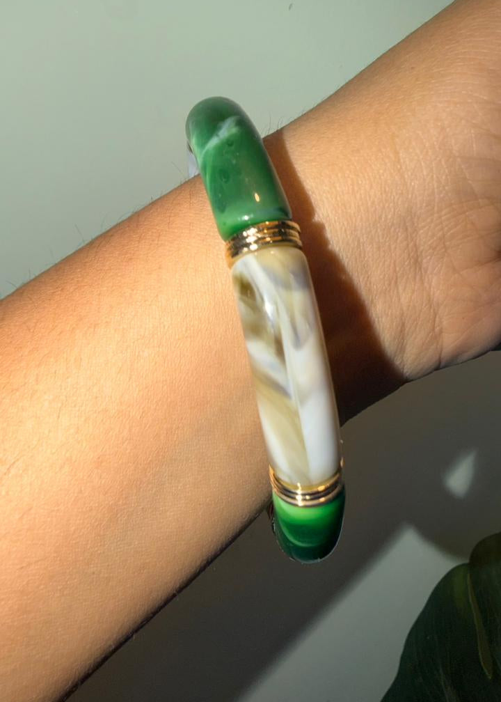Resin Stackers - Single Piece - Marble Green