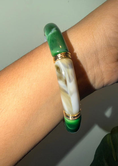 Resin Stackers - Single Piece - Marble Green