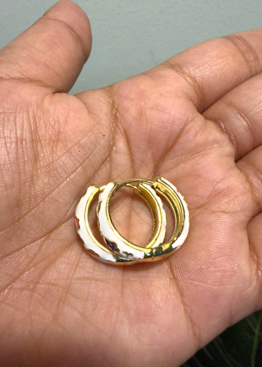 White Garden Enamel Hoops