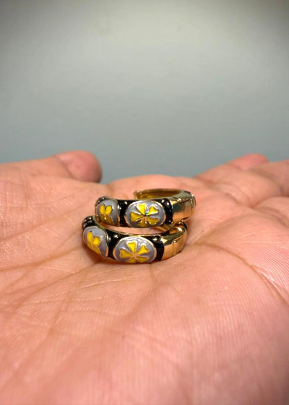 Black Garden Enamel Hoops