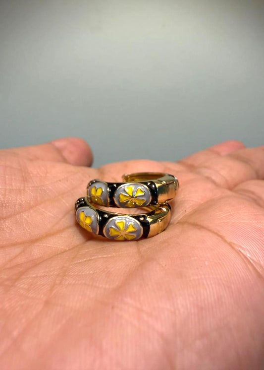 Black Garden Enamel Hoops