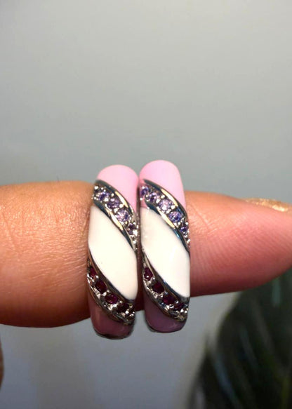 Pink Pops Enamel Hoops