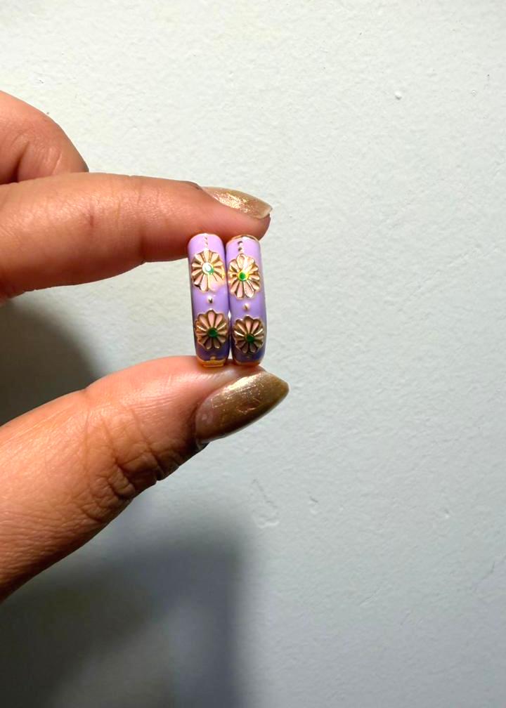 Lilac Pop Enamel Hoops