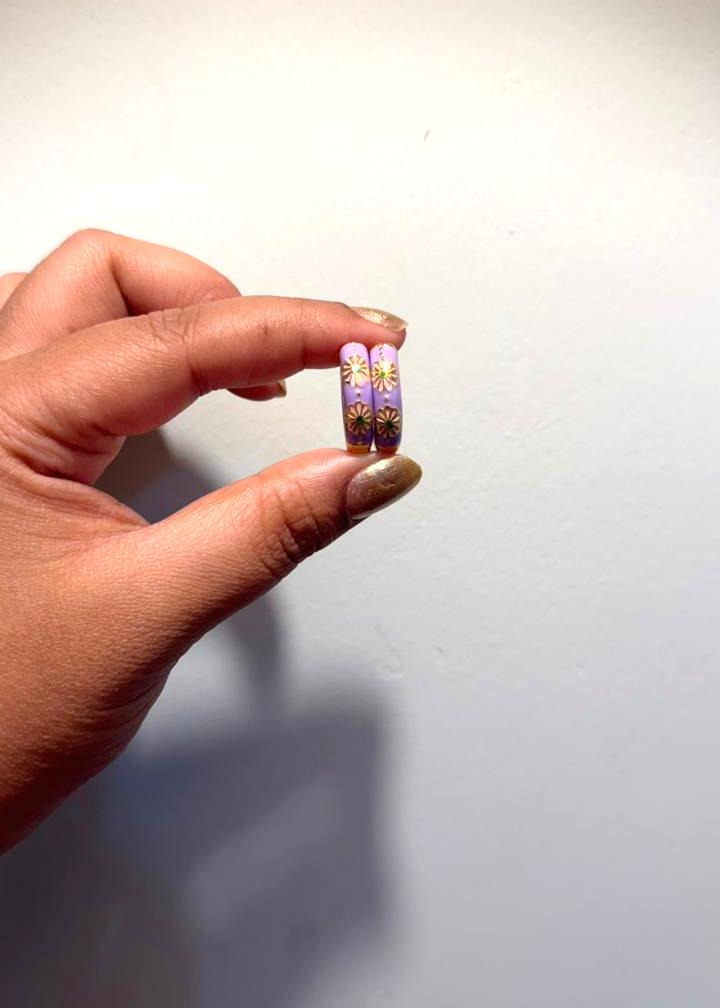 Lilac Pop Enamel Hoops