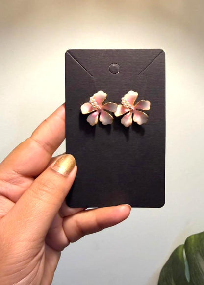 Pink Mini Hibiscus Earrings