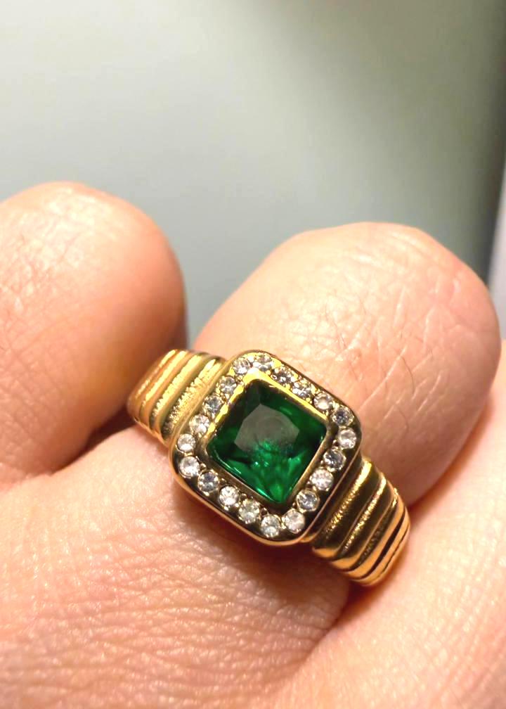 Sage Halo Ring - Size 8