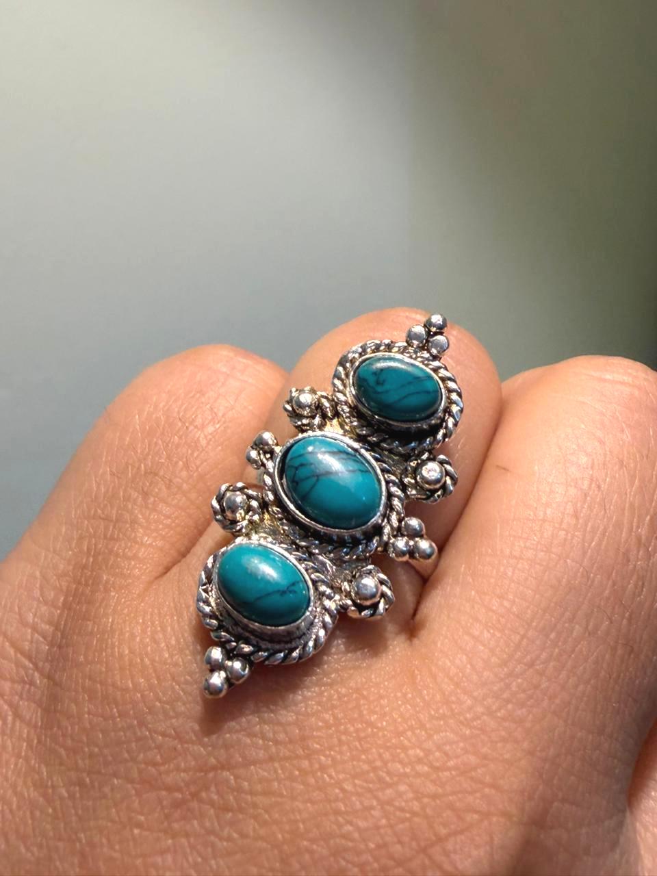 Firoza Raag Oxidized Ring