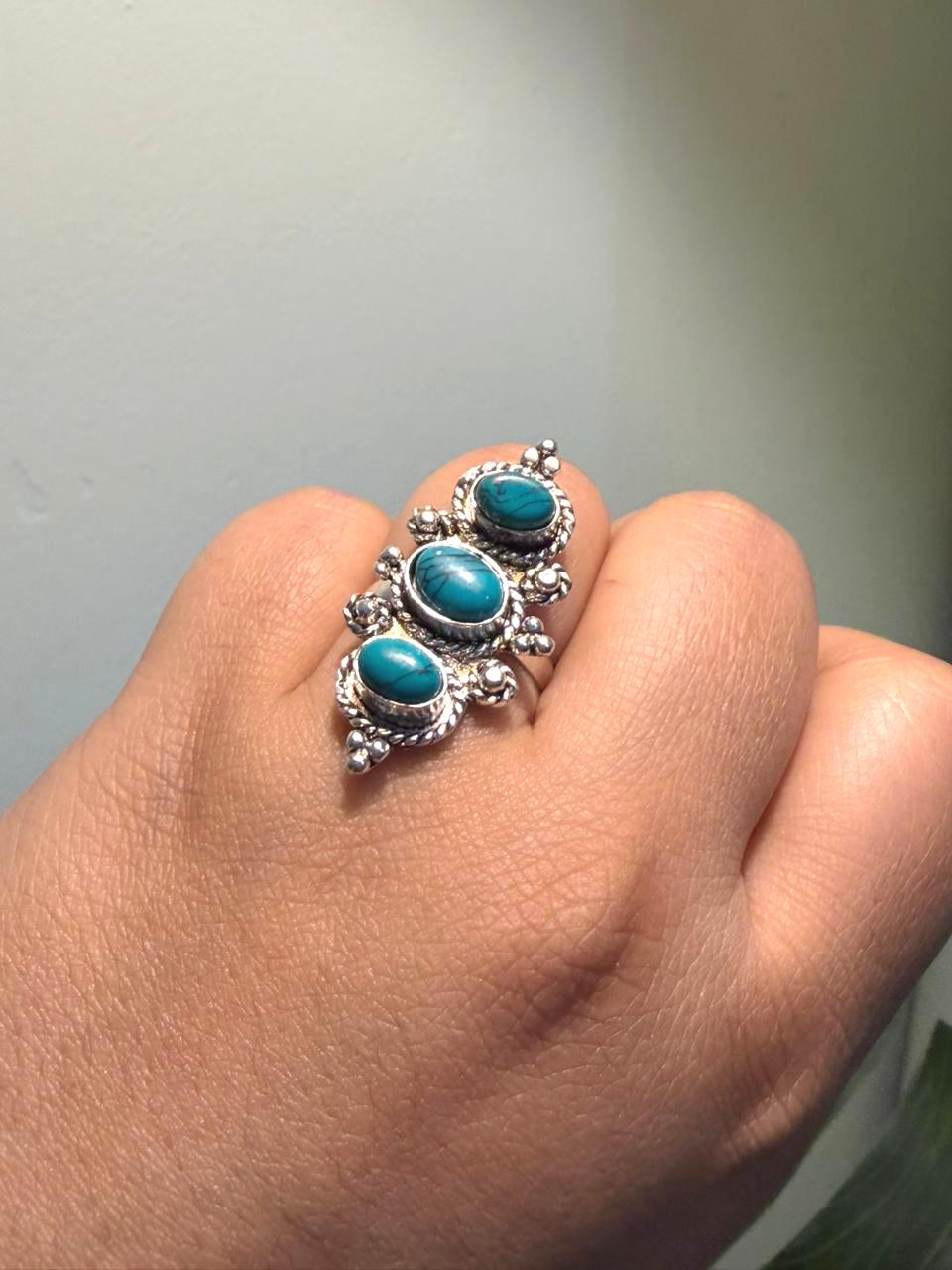 Firoza Raag Oxidized Ring