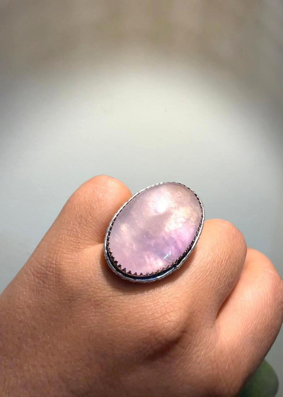 Shahi Opal Natural stone Oxidized Ring