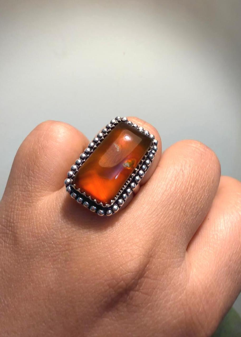 Tiger’s Eye Natural stone Oxidized Ring