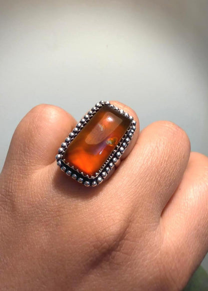 Tiger’s Eye Natural stone Oxidized Ring