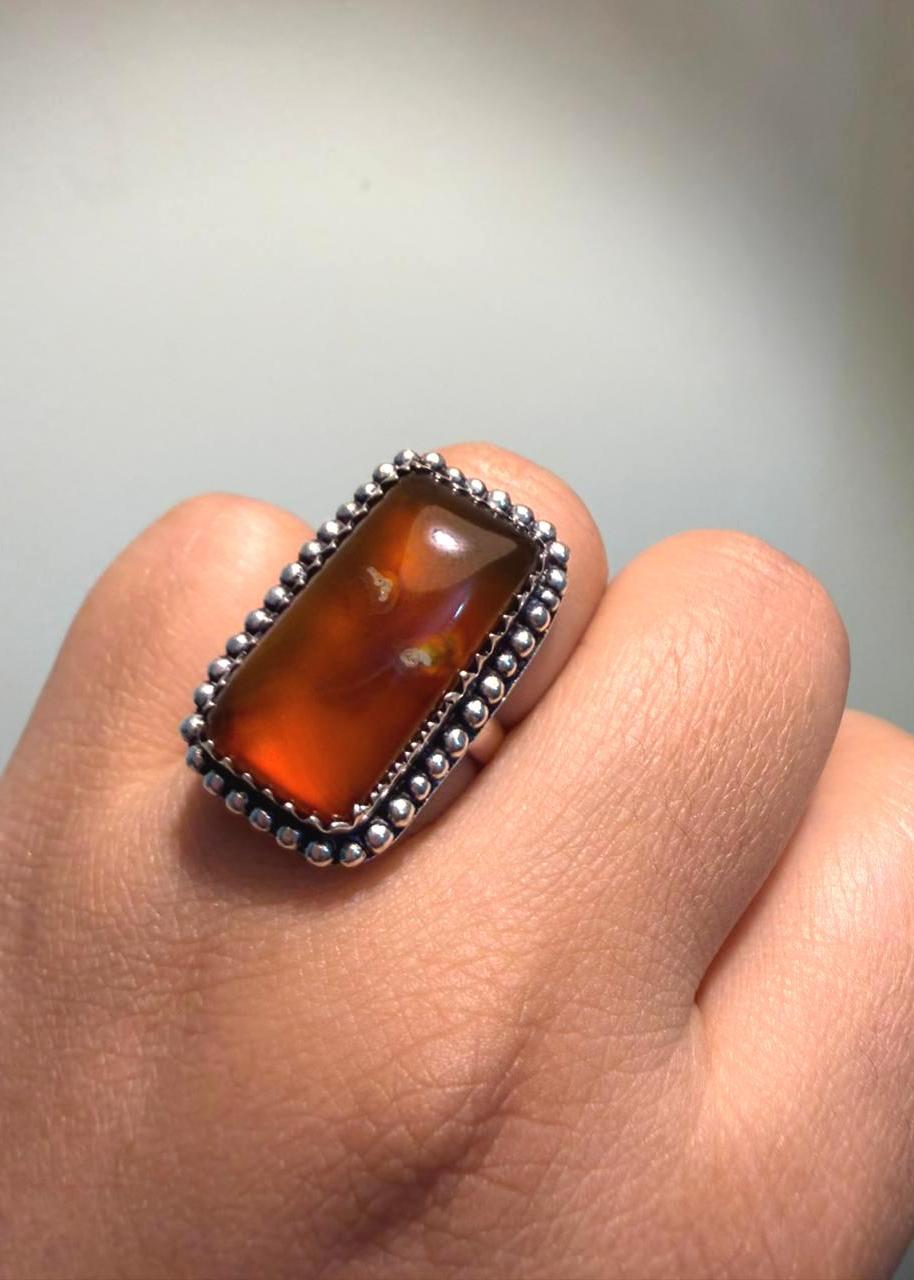 Tiger’s Eye Natural stone Oxidized Ring