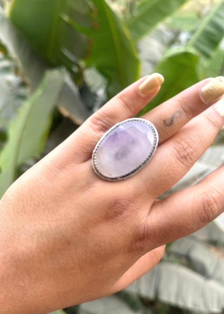 Shahi Opal Natural stone Oxidized Ring