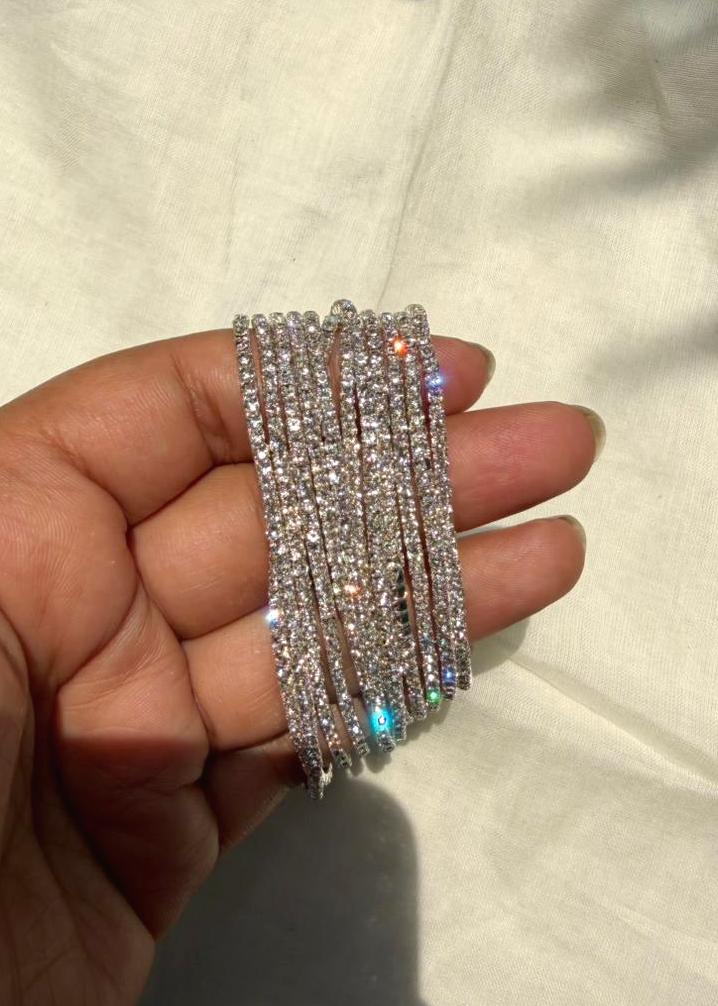 Glitter Stack Silver - Single Piece