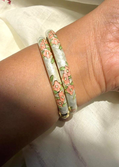 Ivory Glow Enamel Bangle-Single Piece