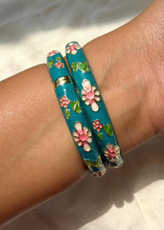 Misty Blue Bangle-Single Piece