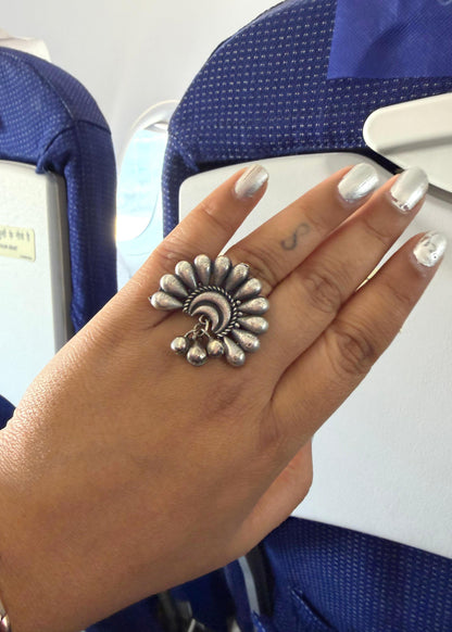 Ghunghroo Glow Oxidized Ring