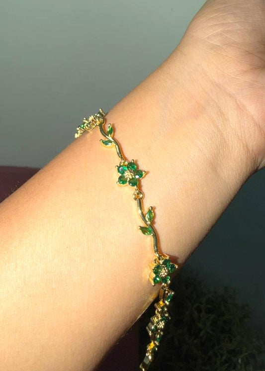 Green Jungle Bloom Bracelet